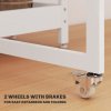 HOMCOM Industrial Folding Dining Table, Drop Leaf Table with Open Compartments for Small Spaces, Kitchen, Dining Room, White