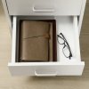 HOMCOM Computer Desk, Home Office Desk with Lockable Drawer, Storage Shelf for Study Bedroom, 110 x 50 x 76 cm