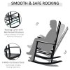 Outsunny Outdoor Porch Rocking Chair Armchair Wooden Patio Rocker Balcony Deck Garden Seat Black