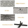 Outsunny 3(m) Convertible Cantilever Parasol and Centre-post Garden Parasol with Cross Base, 360 Rotation Banana Parasol with Crank Handle and 8 Ribs, Hanging Patio Umbrella, Black and White