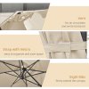 Outsunny 2.7 x 2.7 m Cantilever Parasol, Square Overhanging Umbrella with Cross Base, Crank Handle, Tilt, 360 Rotation and Aluminium Frame, Cream White