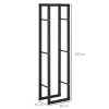 HOMCOM Metal Firewood Log Holder Tall Firewood Rack Indoor Outdoor Fireplace Wood Storage Shelf with Side Rails, Rust-Resistant, Black, 40W x 25D x 150H cm