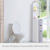 HOMCOM Tall Bathroom Cabinet, Freestanding Bathroom Storage Cabinet with 2-Tier Shelf and Drawers, Narrow Cupboard Storage Unit