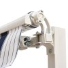 Outsunny 2.5m x 2m Retractable Awning, DIY Garden Awning Canopy, Anti-UV Sun Shade Shelter with Aluminium Frame and Crank Handle, Blue and White