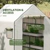 Outsunny Walk-in Greenhouse Cover Replacement with Roll-up Door and Mesh Windows, Reinforced PE Hot House Cover, COVER ONLY, 140 x 143 x 190cm, White