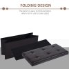 HOMCOM Folding Faux Leather Storage Cube Ottoman Bench Seat PU Rectangular Footrest Stool Box 
