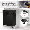 HOMCOM 5-Drawer Lockable Steel Tool Storage Cabinet with Wheels Handle 2 Keys Organisation Box Unit Chest Garage DIY Workshop Trolley Red