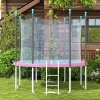 SPORTNOW 10FT Trampoline Spring Cover, Plastic Trampoline Pad Replacement with Elastic Cord, Waterproof, UV Resistant and Tear-Resistant, Pink