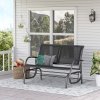 Outsunny 2-Person Outdoor Glider Bench Patio Double Swing Gliding Chair Loveseat w/Power Coated Steel Frame for Garden Patio Porch, Black