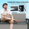 Outsunny Garden Storage Bench with 151.5L Capacity, Inner Bag, 2 Seater PE Rattan Outdoor Garden Bench with Storage, Cushion, Wicker Outdoor Bench Loveseat for Patio, Grey
