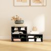 HOMCOM Desktop Printer Stand with Storage, 2-Tier Desk Organizer with 3 Open Compartments for Home Office, Black