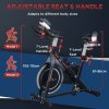 HOMCOM Exercise Bike, Indoor Stationary Bike with 8kg Flywheel, Heart Rate Sensor and LCD Monitor, Cycling Bike for Home, Gym, Office, Cardio Workout - Black