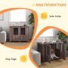 PawHut Dog Crate Furniture End Table, Pet Kennel for Medium Large Dogs with Magnetic Door Indoor Animal Cage, Purple, 95 x 55 x 75 cm