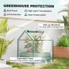 Outsunny Raised Garden Bed with Mini Greenhouse, Outdoor Metal Planter Box with Cover, for Herbs and Vegetables, Use for Patio, Garden, Balcony, Clear and Green