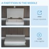 PawHut 4 FT Rabbit Hutch 2-Tier Wooden Bunny Cages Guinea Pig Hide House with Tray, Ramp and Wheel, Cover - Grey