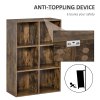 HOMCOM 3 Tier Bookshelf, Modern Cube Bookcase with 6 Open Storage Compartments, Freestanding Display Storage Unit for Living Room, Bedroom, Study