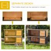 PawHut Rabbit Hutch Outdoor Guinea Pig Hutch Bunny Cage Metal Frame with  No-Leak Tray Openable Roof Light Yellow 122 x 50 x 101cm