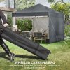 Outsunny 3 x 3 (M) Pop Up Gazebo, UPF 30+ with 2 Sidewalls, Leg Weight Bags and Wheeled Bag, Height Adjustable Party Tent Event Shelter for Garden, Patio, Dark Grey