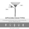 HOMCOM Modern Floor Lamp, Uplighter 2-Light Tall Standing Lamp with Adjustable Heads,  for Living Room, Bedroom, Office