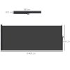 Outsunny Retractable Side Awning, Garden Privacy Screen Divider, Full Cassette Wind Breaker for Hot Tub, Balcony, Terrace, Pool, 400 x 180cm, Black