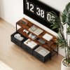 HOMCOM TV Stand Cabinet up to 55-inch, TV Unit with 3 Foldable Linen Drawers, Open Shelf for Living Room, Bedroom, Entertainment Room, Rustic Brown