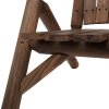 Outsunny Wood Patio Chair Bench 2 Seats with Centre Coffee Table, Garden Bench for Lounging and Relaxing Outdoors, Carbonized