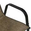 Outsunny 4 Pieces Garden Chairs, Stackable Outdoor Chairs with High Backrest and Armrest, Breathable Mesh Fabric Dining Chair Set of 4, Mixed Brown