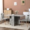HOMCOM Folding Dining Table, Drop Leaf Table with 2-Tier Shelves, Rolling Casters, for Small Spaces, Kitchen