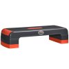 HOMCOM Aerobic Step, 10cm, 15cm & 20cm Height Adjustable Exercise Stepper for Exercise Workout, Nonslip Step Board Great for Home & Office, Grey and Red