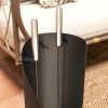 Outsunny 4 Pieces Fireplace Tools Set, Metal Fireplace Accessories Fireside Companion Set with Broom, Shovel, Poker and Bucket, Silver
