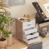 Vinsetto Vertical Filing Cabinet, 5-drawer File Cabinet, Mobile Office Cabinet on Wheels for Study, Home Office, Oak