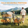 Outsunny 120L Festival Trolley on Wheels, Folding Camping Trolley Cart with Removable Canopy, All-Terrain Wheels, Adjustable Handle and Side Pockets for Garden Beach Fishing Shopping, Orange