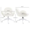 HOMCOM Fluffy Leisure Chair Office Chair with Backrest and Armrest for Home Bedroom Living Room with Wheels