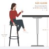 HOMCOM Bar Stools, Set of 2 Kitchen Breakfast Stools with Sturdy Steel Frame, Industrial Tall Bar Chairs, 65cm High Seat, Rustic Brown