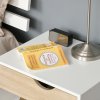 HOMCOM Bedside Table with Drawer and Shelf, Modern Nightstand, End Table for Bedroom, Living Room, White