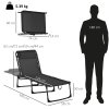 Outsunny Foldable Sun Lounger, Outdoor 4 Level Adjustable Backrest Reclining Chaise Chair, Steel Frame Recliner Chair for Camping, Hiking, Black