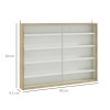 HOMCOM 5-Tier Wall Mounted Display Cabinet, Display Case with 4 Adjustable Shelves, Glass Doors for Home Office Ornaments 60x80cm, Natural