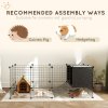 PawHut Rabbit Run, Pet Playpen, Small Animal Cage Enclosure, C&C Cage with Elevated Huts, 31 Panels, for Guinea Pigs, Hedgehogs, for Indoor Use