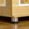PawHut Dog Crate Furniture, Side End Table, Indoor Dog Kennel with Soft Washable Cushion, Wire Mesh, Large Top, for Medium and Large Dogs, 90 x 58 x 65, Oak Tone