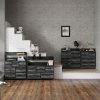 HOMCOM Bedroom Chest of Drawers, Fabric Dresser with 5 Drawers, Storage Organiser Unit with Open Shelves and Metal Frame for Living Room, Entryway