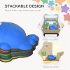 AIYAPLAY Stepping Stones Kids, 6 Pcs Goldfish Shaped Balance Stepping Stones for Sensory with Non-slip Edge, Outdoor Indoor Obstacle Course Stackable Balance Blocks, River Stones