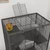 PawHut Hamster Cage with Deep Tempered Glass Bottom, 4 Tier Large Hamster Tank with Hut, Running Wheel, Platforms, Ramps, Food Dish, Water Bottle, for Syrian, Dwarf, Rats, Gerbils, 60 x 40 x 80cm