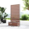 Outsunny Garden Planter with Trellis for Climbing Plants, Vines, Flowers, Freestanding Raised Bed for Garden, Outdoor, Patio, Planter Box with Drainage Gap, Light Brown