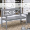 Outsunny 2-Seater Chair, Wooden Garden Bench, Outdoor Patio Loveseat for Porch, Grey