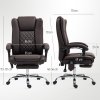 HOMCOM Executive Office Chair with 6-point Massage and Heat, PU Leather Reclining Desk Chair with Tufted High Back, Height Adjustable, Swivel Wheels, Footrest, for Home, Dark Brown