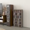HOMCOM 204 CD Media Display Shelf Unit Set of 2 Blu-Ray Tower Rack w/ Adjustable Shelves Bookcase Storage Organiser, Mocha Wood Effect
