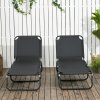 Outsunny Folding Sun Loungers Set of 2, Outdoor Day Bed with 5-Position Adjustable Backrest, Portable Recliner Garden Chairs with Breathable Mesh for Beach, Patio, Black