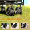 Outsunny 120L Festival Trolley on Wheels, Folding Camping Trolley Cart with Removable Canopy, All-Terrain Wheels, Adjustable Handle and Side Pockets for Garden Beach Fishing Shopping, Black