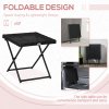 Outsunny Folding Rattan Garden Coffee Table, Small Square Outdoor Bistro Side Table with Rattan Top for Patio, Balcony, Porch, 40 x 40 x 40 cmBlack
