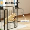 PawHut Dog Pen, 8 Panel Puppy Pen, Steel Dog Playpen, for Medium Breeds, 80cm Tall, Black